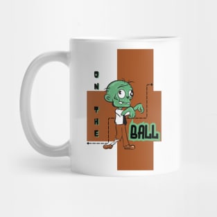 On The Ball Zombie Office Man Halloween Theme Mug